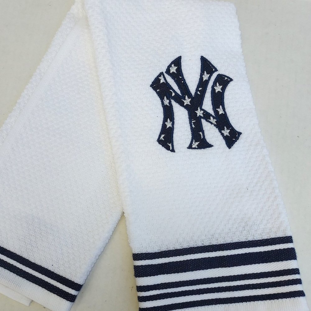 New york Yankees Embroidered Tea , hand Kitchen towel 100% Cotton 16 in x 25 in